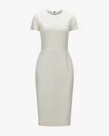 【VICTORIA BECKHAM】フィット T シャツ クレープ ミディドレス Victoria Beckham Stretch Wool T-Shirt Fitted Dress | Saks