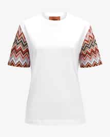 Tシャツ・カットソー MISSONI Embroidered cotton t-shirt (UC22SL01BJ0001 F703I) Missoni logo-embroidered Cotton T-shirt | White | FARFETCH