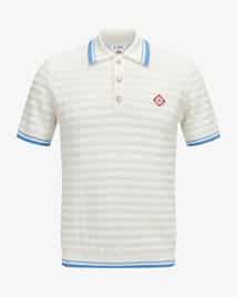 Tシャツ・カットソー Casablanca FW25 BOUCLE POLO (WPF25KW101701 WHITE) Casablanca White Boucle Polo Shirt – Zoo Fashions