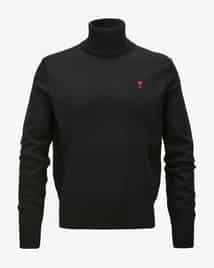 ★★AMI PARIS★★ Wool Turtleneck Knit Gray HKS600027055 HKS AMI PARIS turtleneck jumper 'Ami de Cœur' light grey | BRAUN