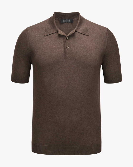 Strick-Poloshirt aus Seide