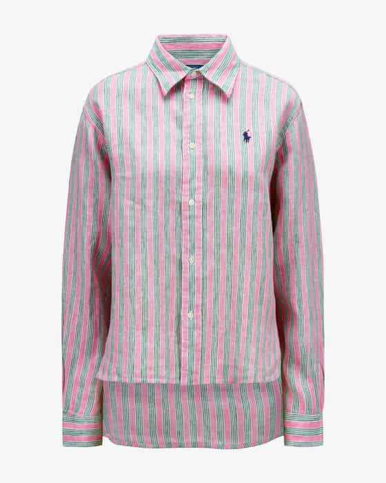 Leinen-Hemdbluse Crop Body Oversize Fit