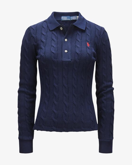 Strick-Poloshirt aus Baumwolle