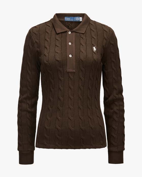 Strick-Poloshirt aus Baumwolle