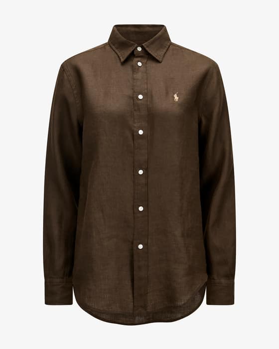 Leinen-Hemdbluse Classic Fit 