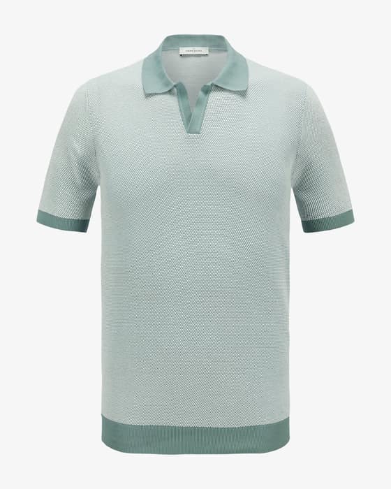 Strick-Poloshirt aus Baumwolle