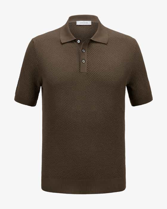 Strick-Poloshirt aus Baumwolle