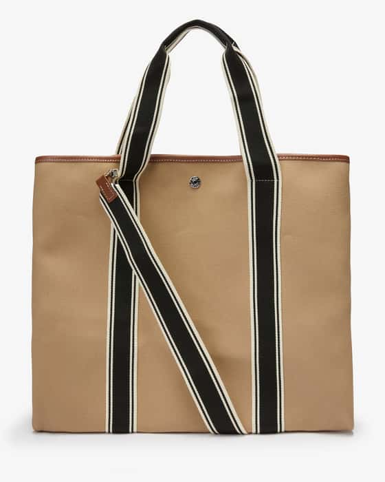 パリで人気【Rue de Verneuil】TOTE S - TWEED CHINE RUE DE VERNEUIL Traversée medium leather- and webbing