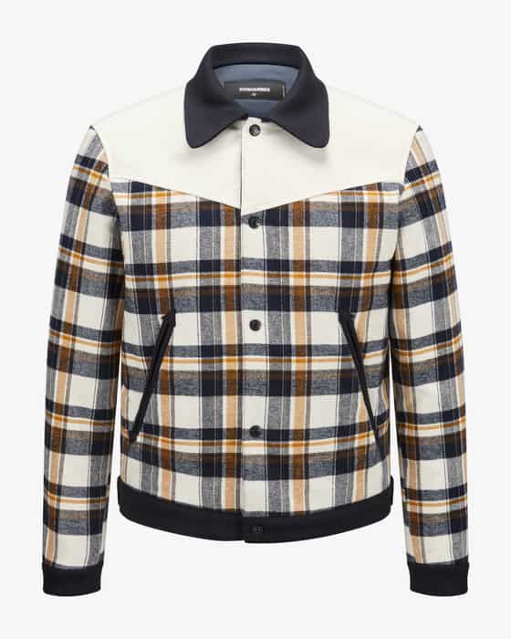 Western Leder-Wollblouson