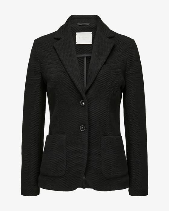 Strickblazer Slim Fit aus Schurwoll-Mix