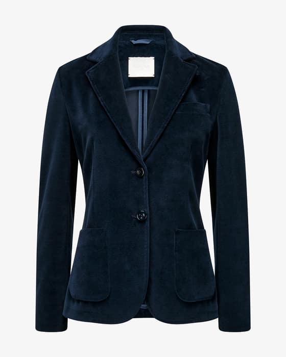 Samtblazer Slim Fit aus Baumwoll-Mix
