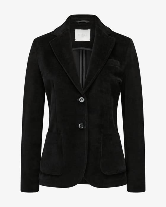 Samtblazer Slim Fit aus Baumwoll-Mix