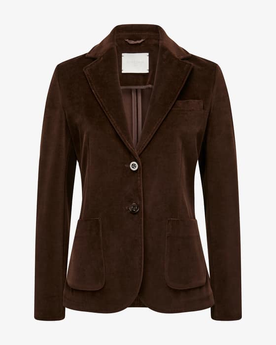 Samtblazer Slim Fit aus Baumwoll-Mix