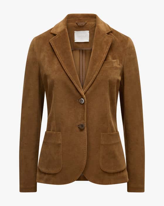 Samtblazer Slim Fit aus Baumwoll-Mix