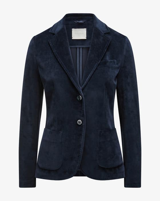 Samtblazer Slim Fit aus Baumwoll-Mix