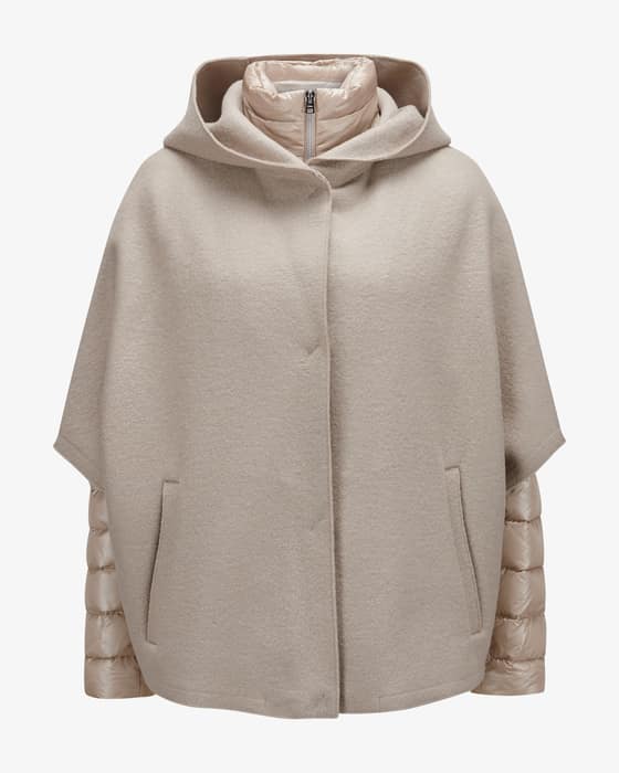 アウターその他 HERNO SS24 HOODED CAPE (MAN0003DL_111249300) Herno Black Hooded Cape for Women SS24 – LOZURI®