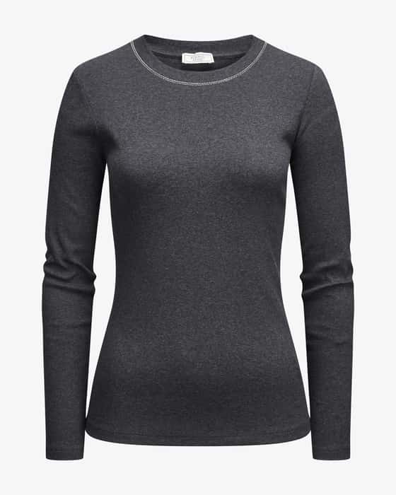 Tシャツ・カットソー Brunello Cucinelli Fitted Black Long-Sleeved Top Tシャツ・カットソー Brunello Cucinelli Fitted Black Long
