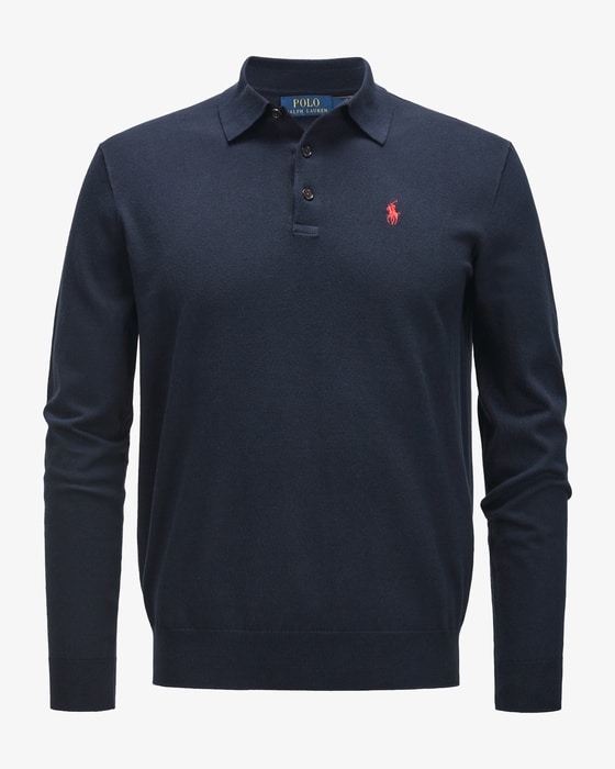 Langarm-Poloshirt aus Baumwolle