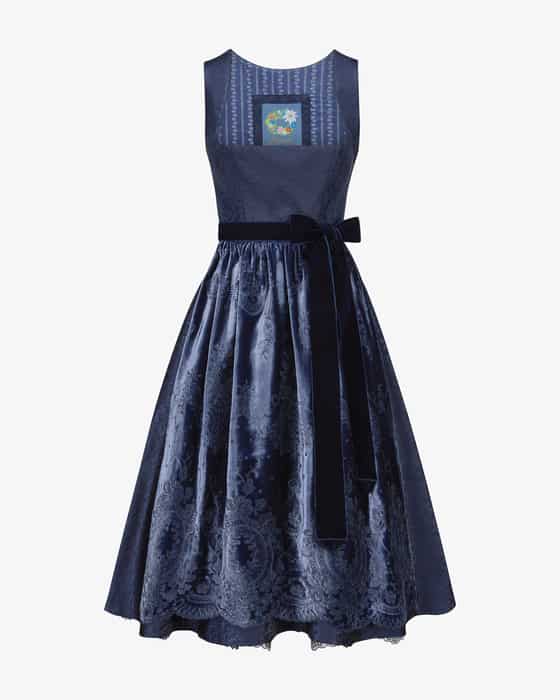 Polarstern Midi-Dirndl mit Seidensamt-Schürze 