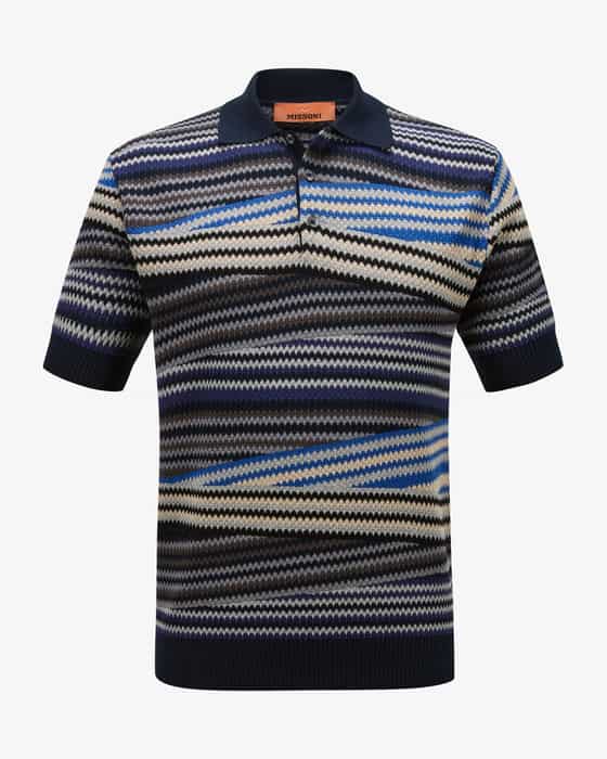 Tシャツ・カットソー MISSONI SS25 BOWLING SHIRT (US25SJ05 BW00W0S01FS) Short-sleeved bowling shirt in zigzag cotton and viscose