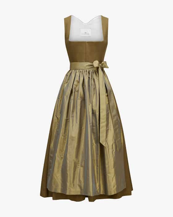 Leinen-Dirndl lang mit Schürze 