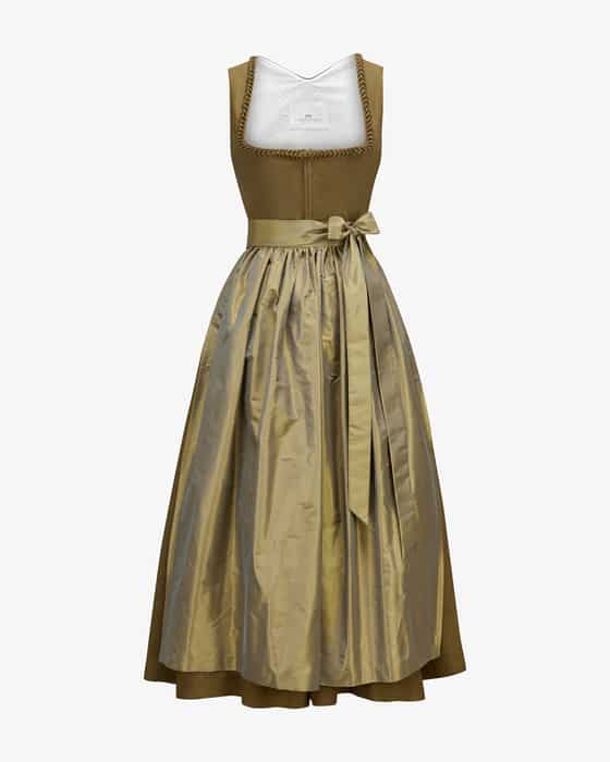 Leinen-Dirndl lang mit Schürze 