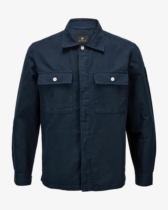 Maritime shirt jacket in cotton and linen