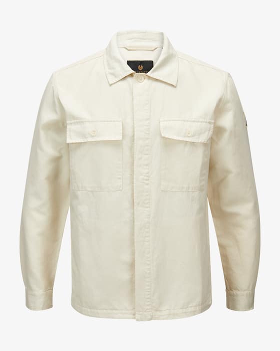 Maritime shirt jacket in cotton and linen