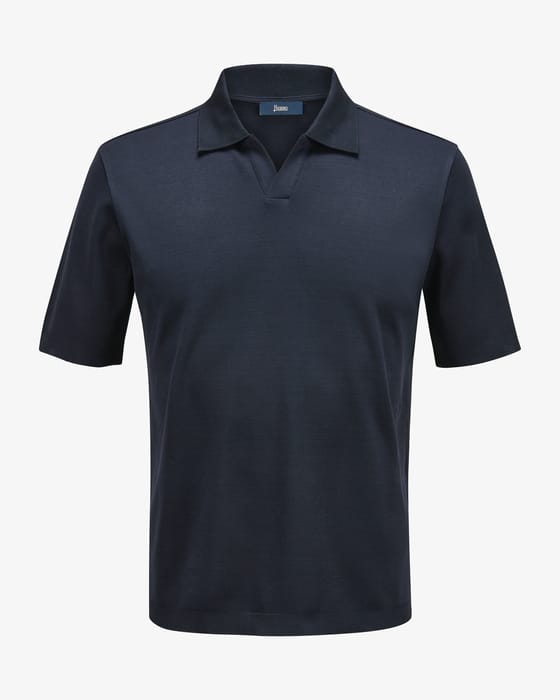 Strick-Poloshirt aus Baumwolle