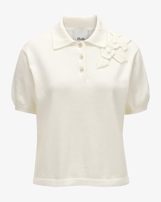 Strick-Poloshirt aus Baumwolle und Cashmere