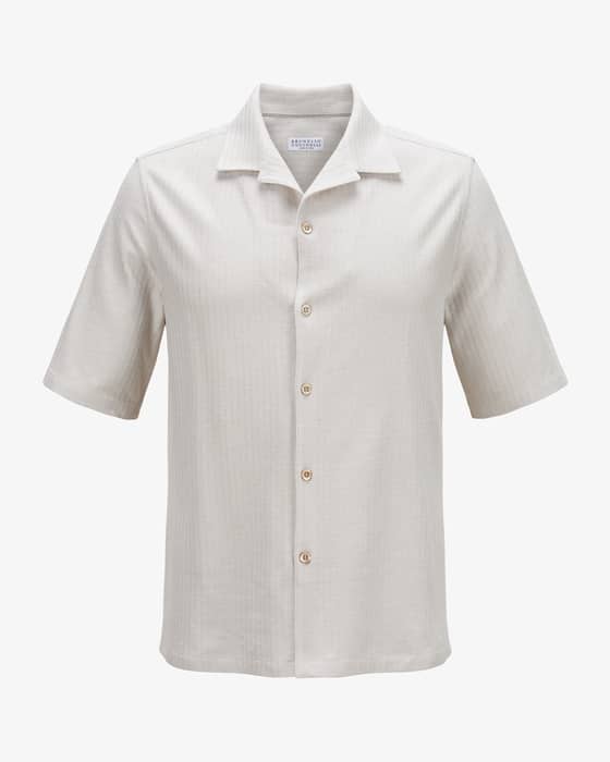 Strickhemd aus Baumwolle und Seide