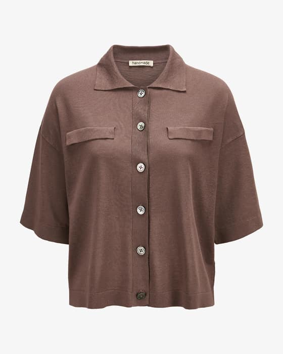 Strickjacke aus Seide und Leinen