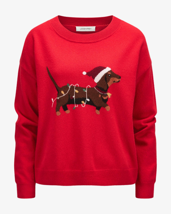 Weihnachtspullover Dackel aus Cashmere