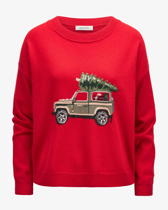Weihnachtspullover Geländewagen aus Cashmere