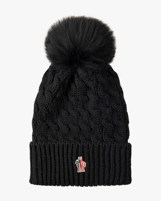 Bommel-Mütze aus Schurwolle 