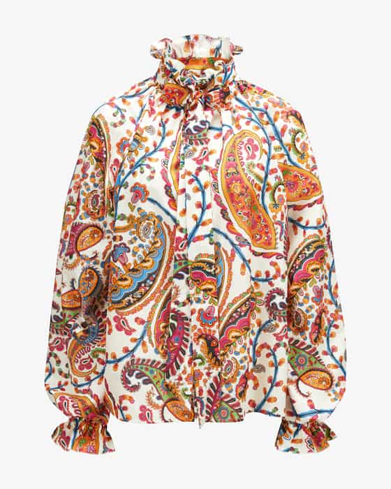 Bluse aus Baumwolle und Seide