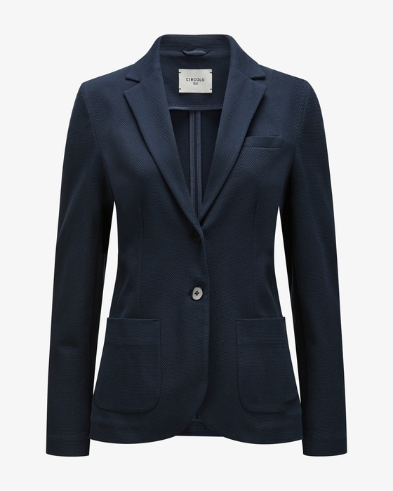 Strickblazer Slim Fit Oxford aus Baumwolle