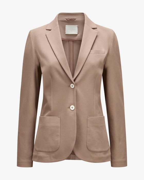 Strickblazer Slim Fit Oxford aus Baumwolle