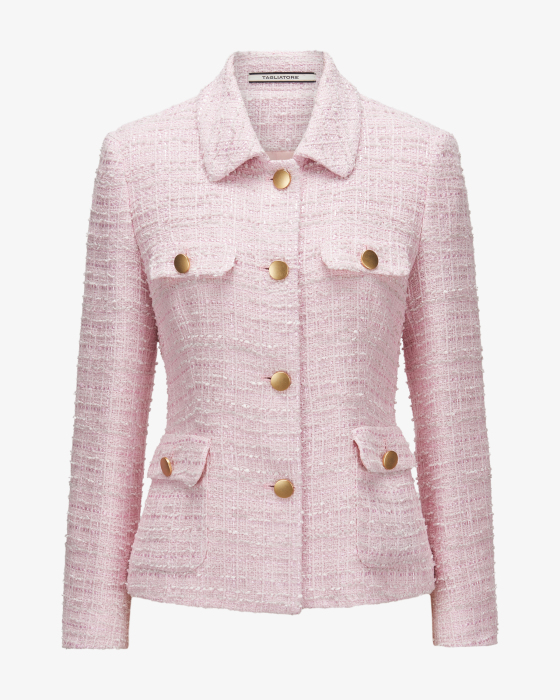 Bouclé-Blazer India aus Baumwoll-Mix