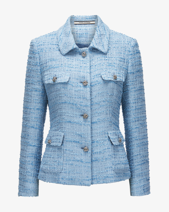 Bouclé-Blazer India aus Baumwoll-Mix