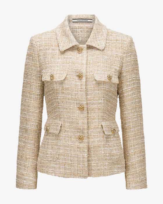 Bouclé-Blazer India aus Baumwoll-Mix