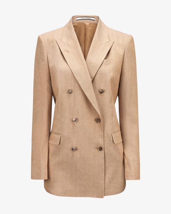 Doppelreiher-Blazer Jasmin aus Leinen-Mix