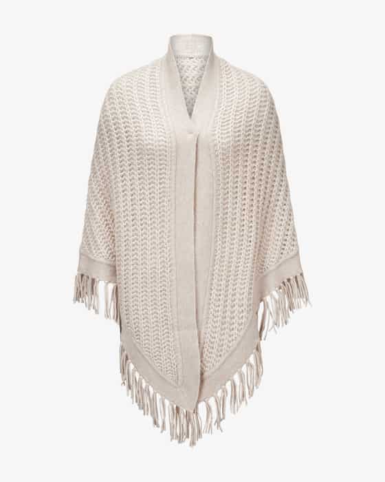 Strickcape aus Cashmere und Baumwolle