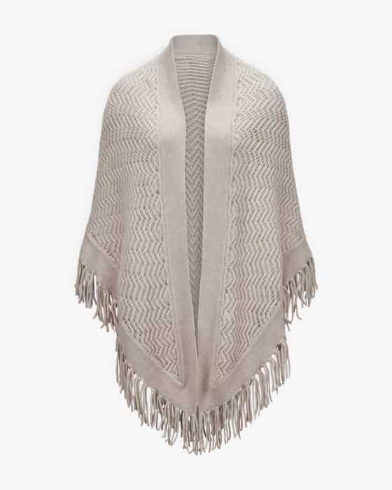 Strickcape aus Cashmere und Baumwolle