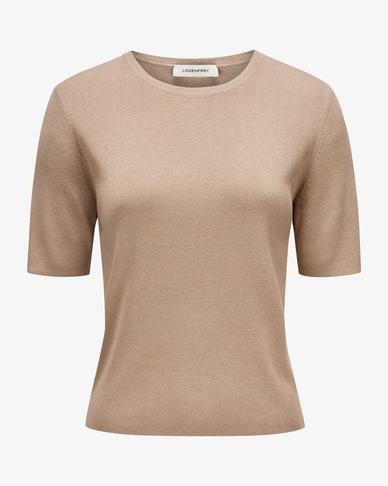 Knitted shirt in silk and cotton