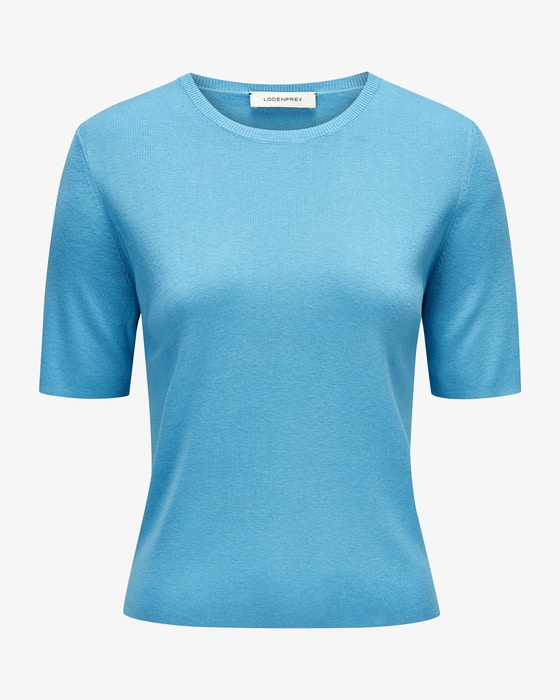 Knitted shirt in silk and cotton