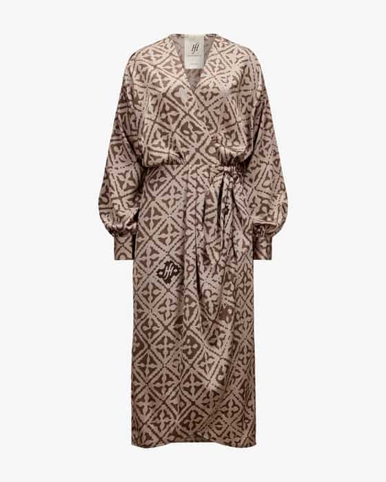 Purslane Eyes of Marrakesh Seiden-Wickelkleid 