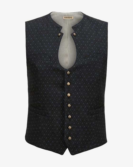 Trachtenweste Ignaz aus Leinen-Baumwoll-Mix