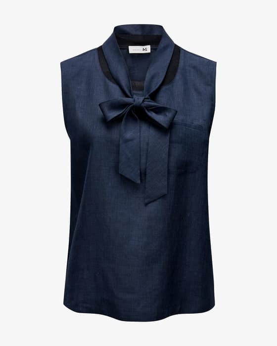 Blusentop aus Leinen-Woll-Mix