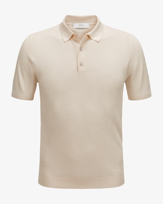 Strick-Poloshirt aus Seide und Baumwolle